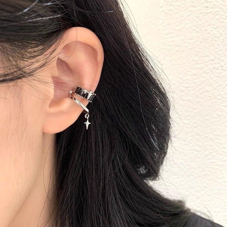 Ear Bone Clip Ear Clip Earless Stud Earrings High-Grade Light Luxury Earrings Ear Hanging Earrings Cool Handsome Female
