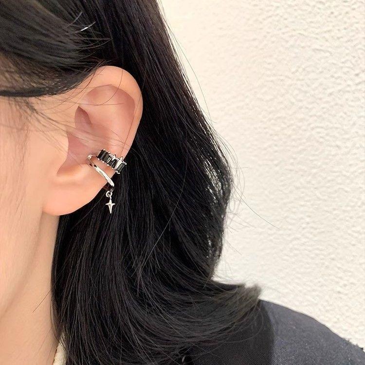 Ear Bone Clip Ear Clip Earless Stud Earrings High-Grade Light Luxury Earrings Ear Hanging Earrings Cool Handsome Female