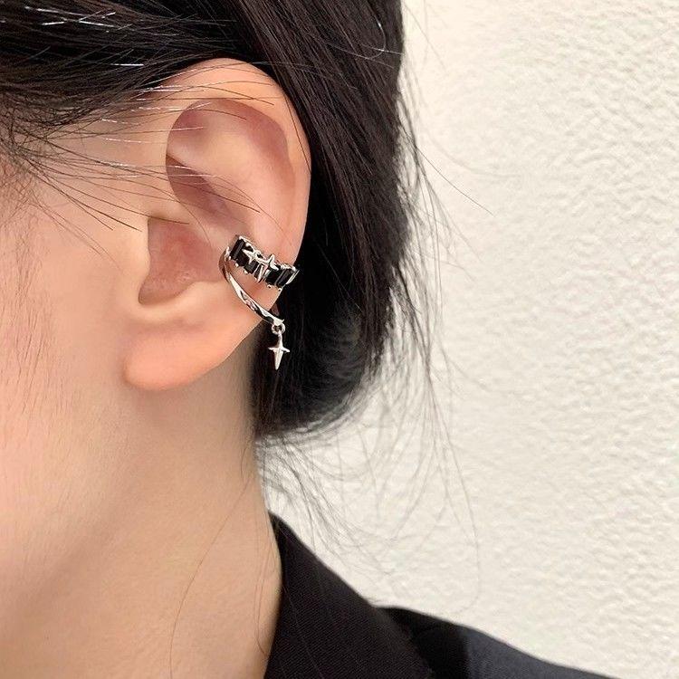 Ear Bone Clip Ear Clip Earless Stud Earrings High-Grade Light Luxury Earrings Ear Hanging Earrings Cool Handsome Female