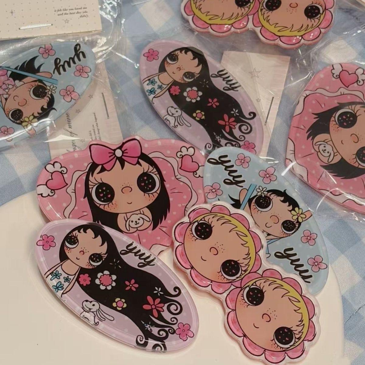 Xiaoyu Yuyu Big Eye Girl Hairpin Girl's Heart Side Clip Ins Style Cartoon Bangs Clip Cute Popular Hair Accessories