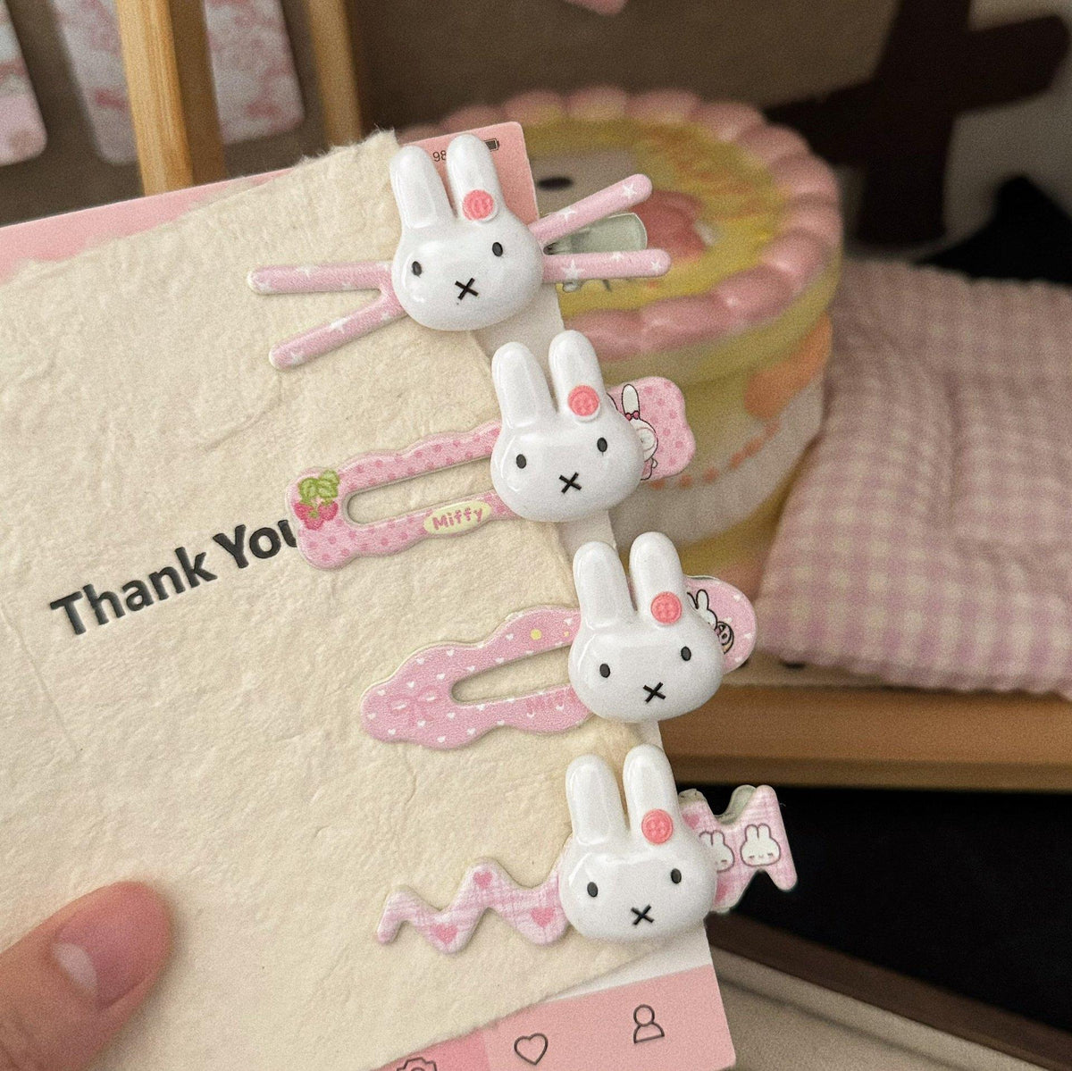 Pink Rabbit Cloud Wave Hairpin Cartoon Cute Sweet Girl Duckbill Clip Hairpin Hair Accessories Wholesale Clip