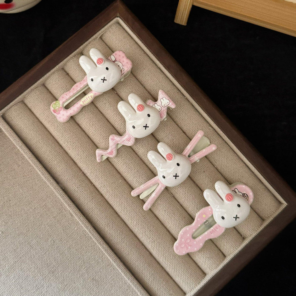 Pink Rabbit Cloud Wave Hairpin Cartoon Cute Sweet Girl Duckbill Clip Hairpin Hair Accessories Wholesale Clip