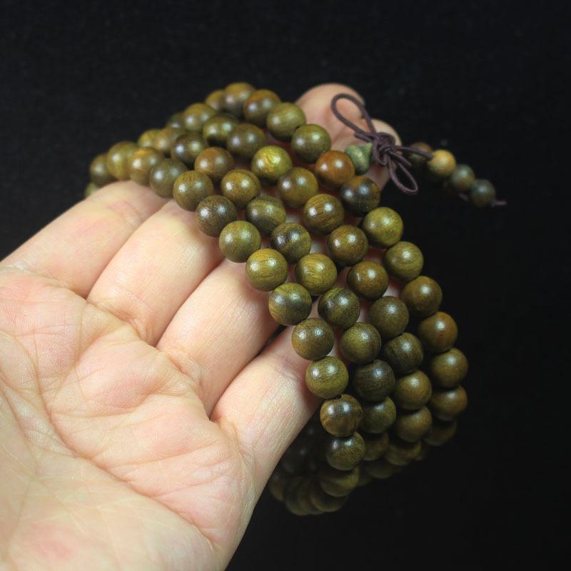 Argentina Green Sandalwood Submerged Old Material 8mm Bracelet Men's and Women's Sandalwood Beads Rosary Gift Wholesale