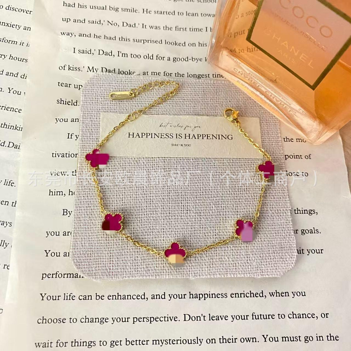 SOURCE Factory Spot 9mm Clover Light Luxury Bracelet Vacuum Plating 18K Real Gold Craft Does Not Fade