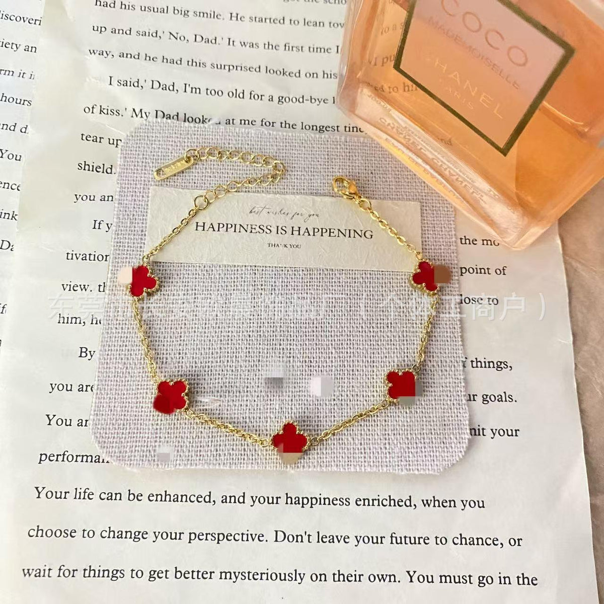 SOURCE Factory Spot 9mm Clover Light Luxury Bracelet Vacuum Plating 18K Real Gold Craft Does Not Fade