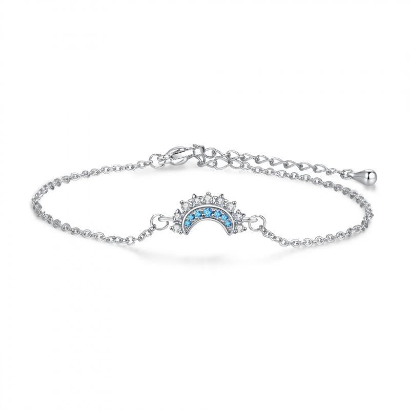 Hot Sale Popular Sun and Moon Inlaid Zirconium Bracelet Couple Fashion One Male and One Female Jewelry Sun and Moon Trendy Bracelet Wholesale