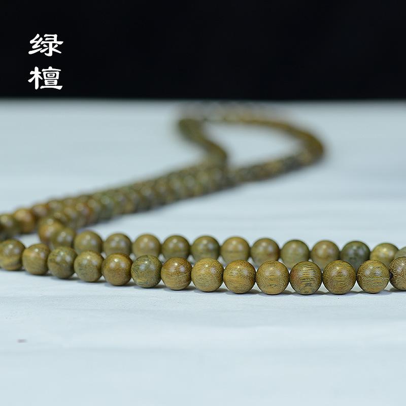 Authentic Argentina Green Sandalwood 108 Beads Rosary Sandalwood Wenwan Bracelet Wooden Beads Wholesale