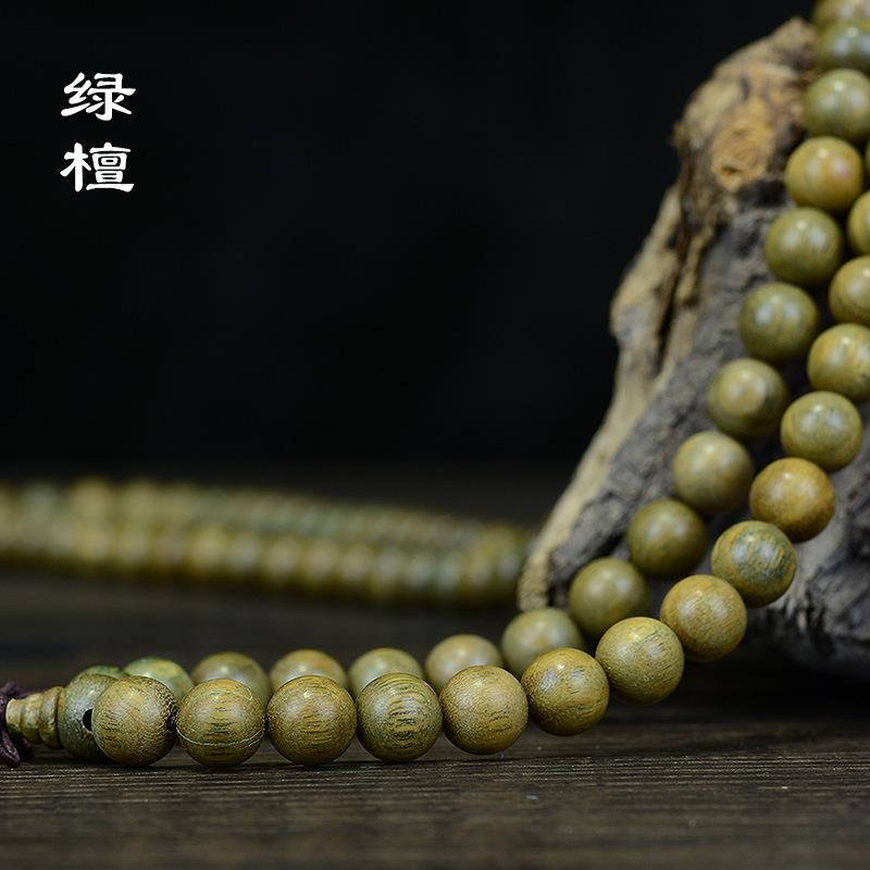 Authentic Argentina Green Sandalwood 108 Beads Rosary Sandalwood Wenwan Bracelet Wooden Beads Wholesale