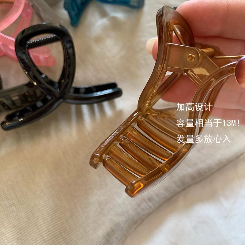 Medium 8cm Bottom Embryo Hairpin Solid Color Heightening Line Terms Suitable for Small Hair Volume All-Match Shark Clip Large Plate Gripper