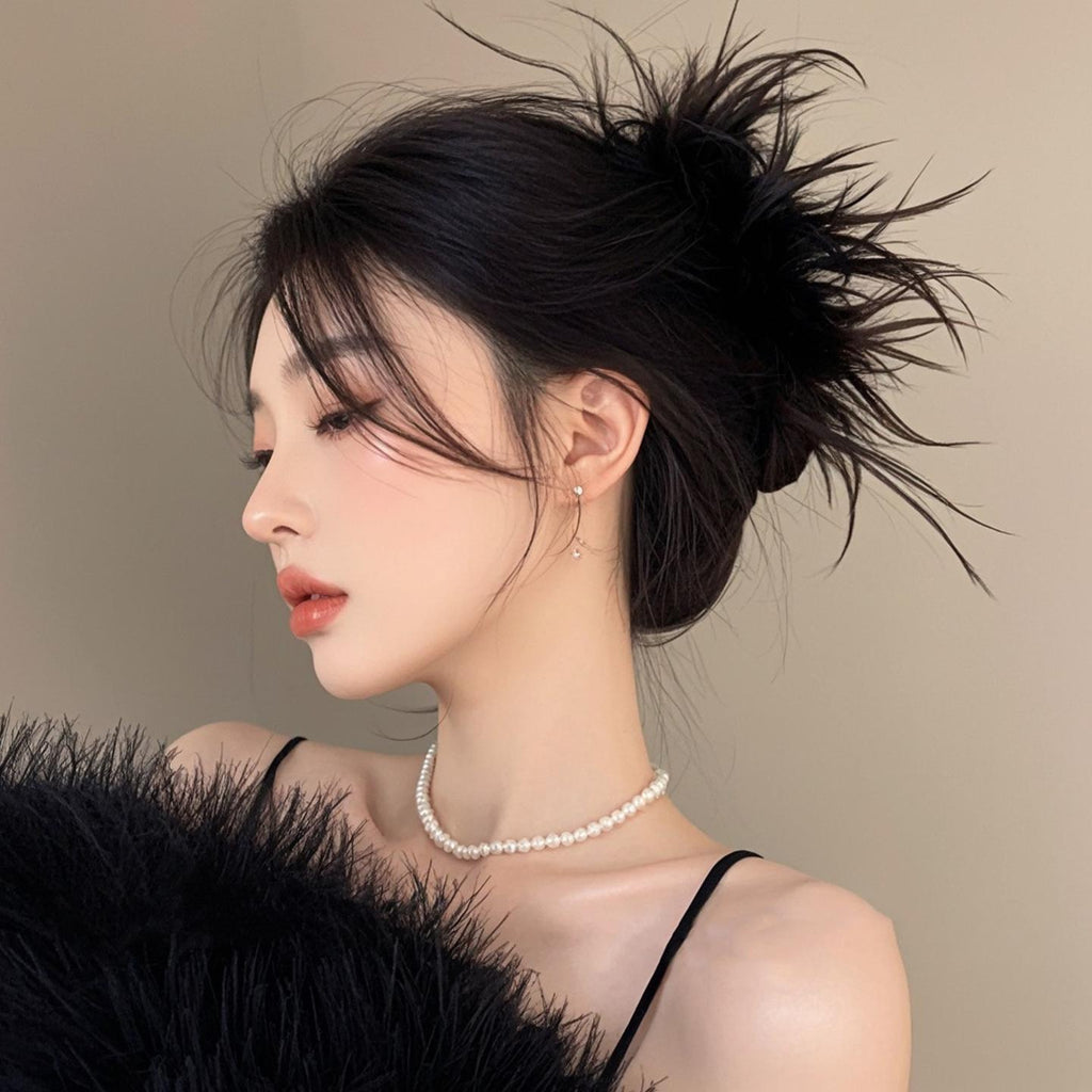 Super Long Encryption Ostrich Feather Grip Multi-Wool Oversized Shark Clip High-Grade Hair Accessories Fur Hairpin Large Amount of Hair