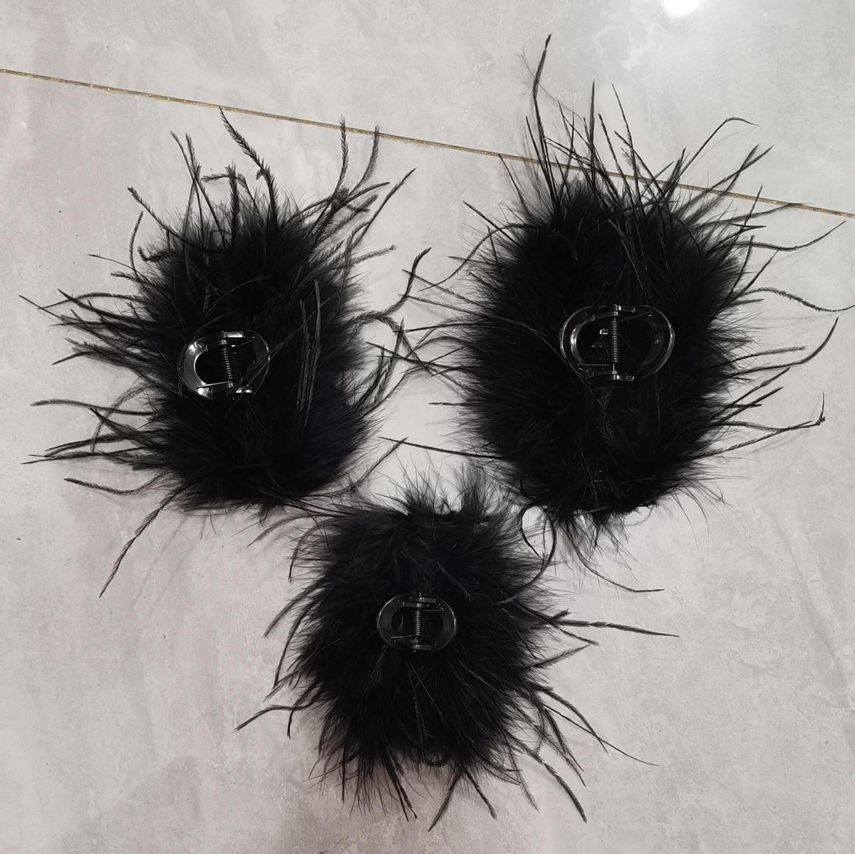 Super Long Encryption Ostrich Feather Grip Multi-Wool Oversized Shark Clip High-Grade Hair Accessories Fur Hairpin Large Amount of Hair