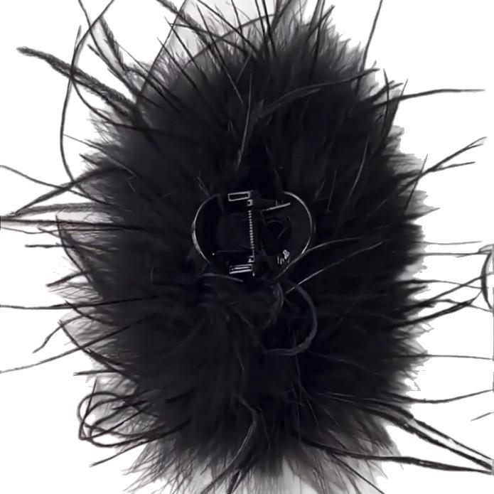 Super Long Encryption Ostrich Feather Grip Multi-Wool Oversized Shark Clip High-Grade Hair Accessories Fur Hairpin Large Amount of Hair