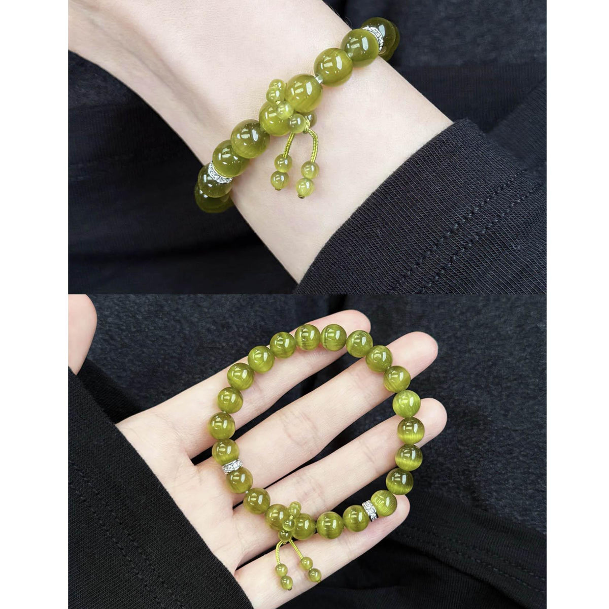 New Chinese Original Olive Green Bracelet White All-Match Opal First Bitter and Sweet DIY Handmade Gift Bracelet