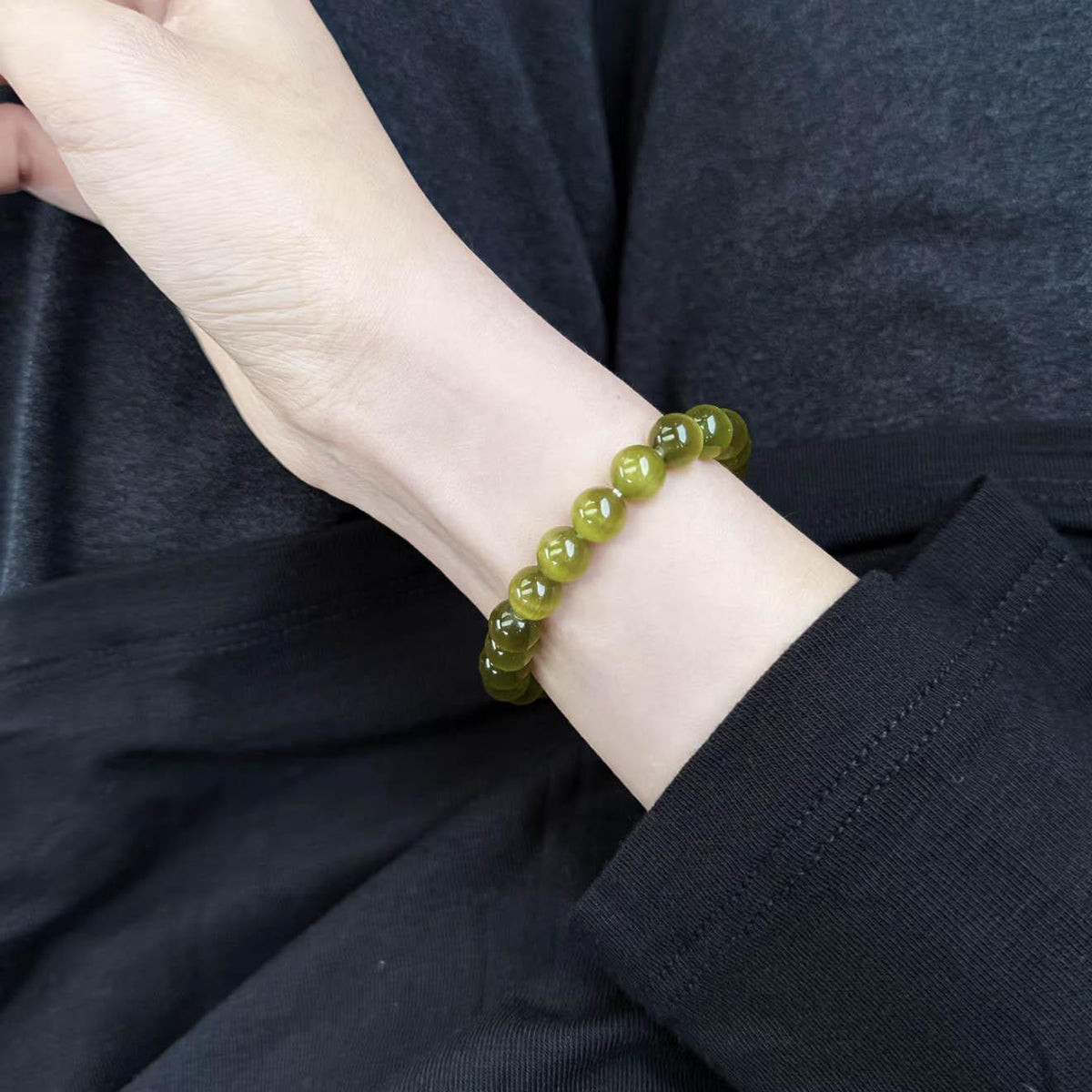 New Chinese Original Olive Green Bracelet White All-Match Opal First Bitter and Sweet DIY Handmade Gift Bracelet