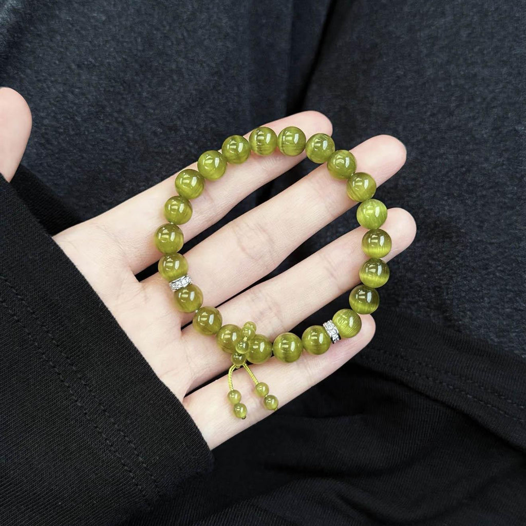 New Chinese Original Olive Green Bracelet White All-Match Opal First Bitter and Sweet DIY Handmade Gift Bracelet