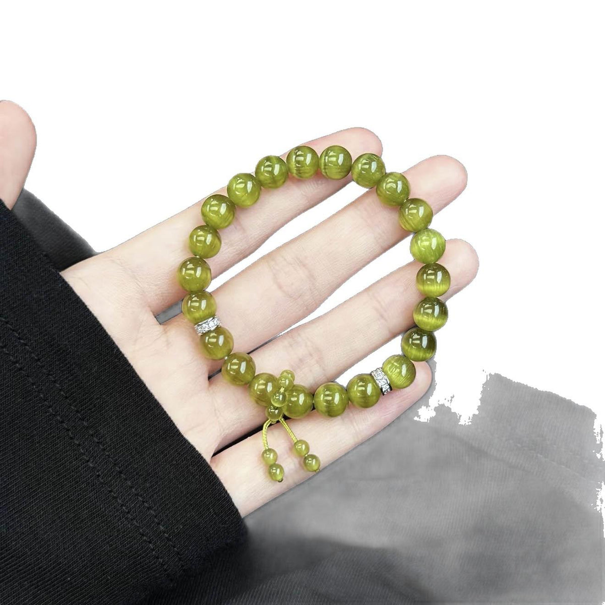 New Chinese Original Olive Green Bracelet White All-Match Opal First Bitter and Sweet DIY Handmade Gift Bracelet