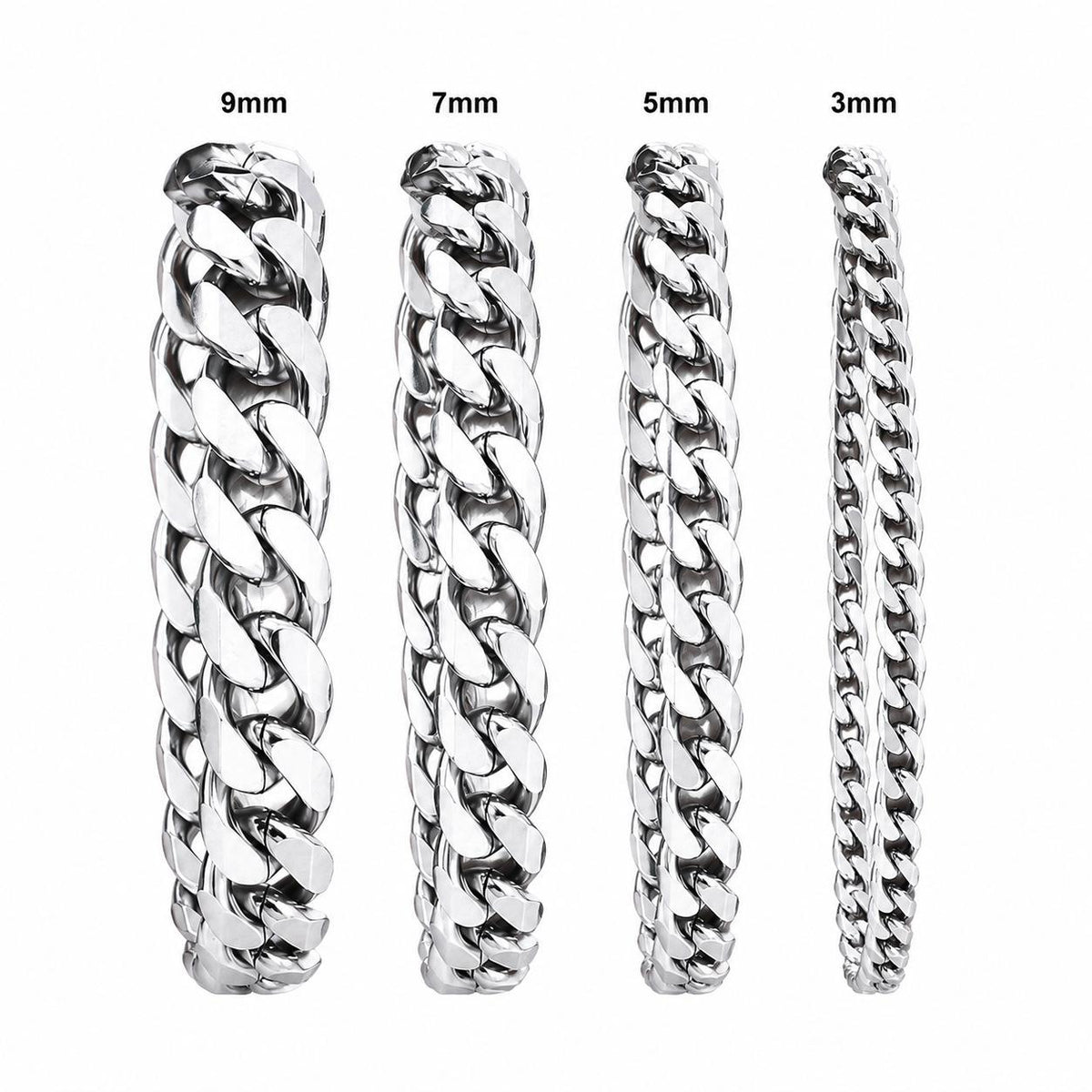 Cross-Border Titanium Steel Non-Fading Bracelet Men's Vacuum Plated Trendy Hip Hop Cuban Chain Women's Stainless Steel NK Chain Accessories Jewelry