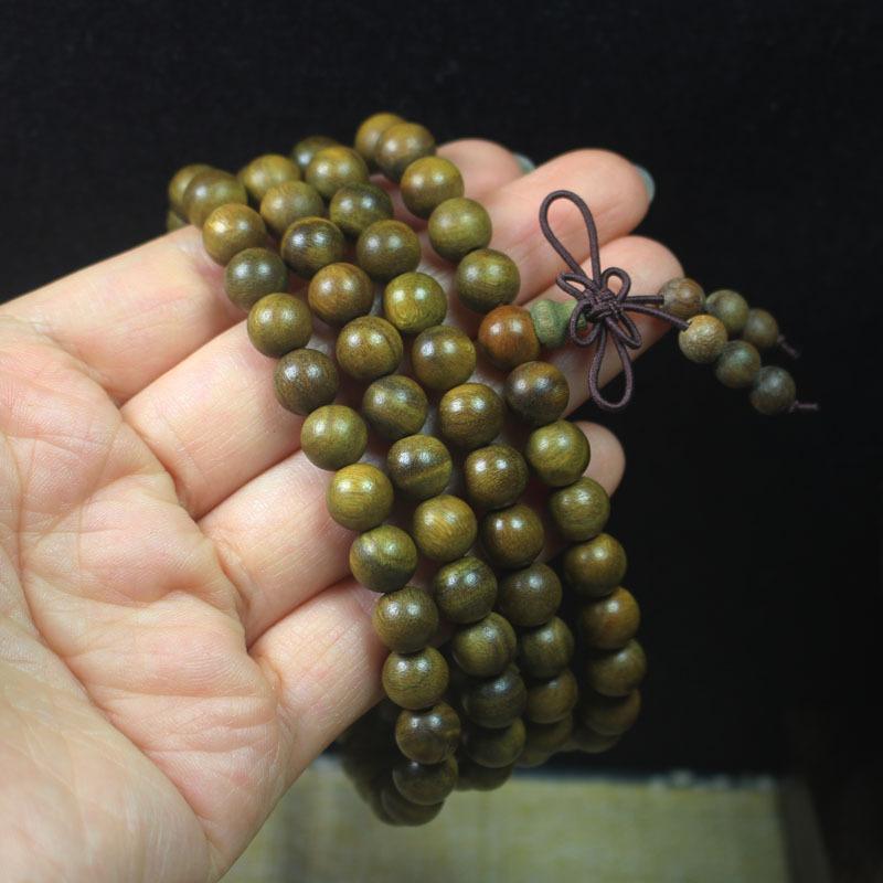 Argentina Green Sandalwood Submerged Old Material 8mm Bracelet Men's and Women's Sandalwood Beads Rosary Gift Wholesale
