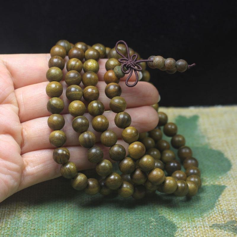Argentina Green Sandalwood Submerged Old Material 8mm Bracelet Men's and Women's Sandalwood Beads Rosary Gift Wholesale