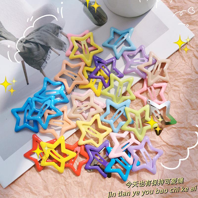 Y2g Dopamine Five-Pointed Star Children's Hairpin Cute Star Clip Sweet Spicy Wind Side Clip Broken Hairpin Sweet Hair Accessories