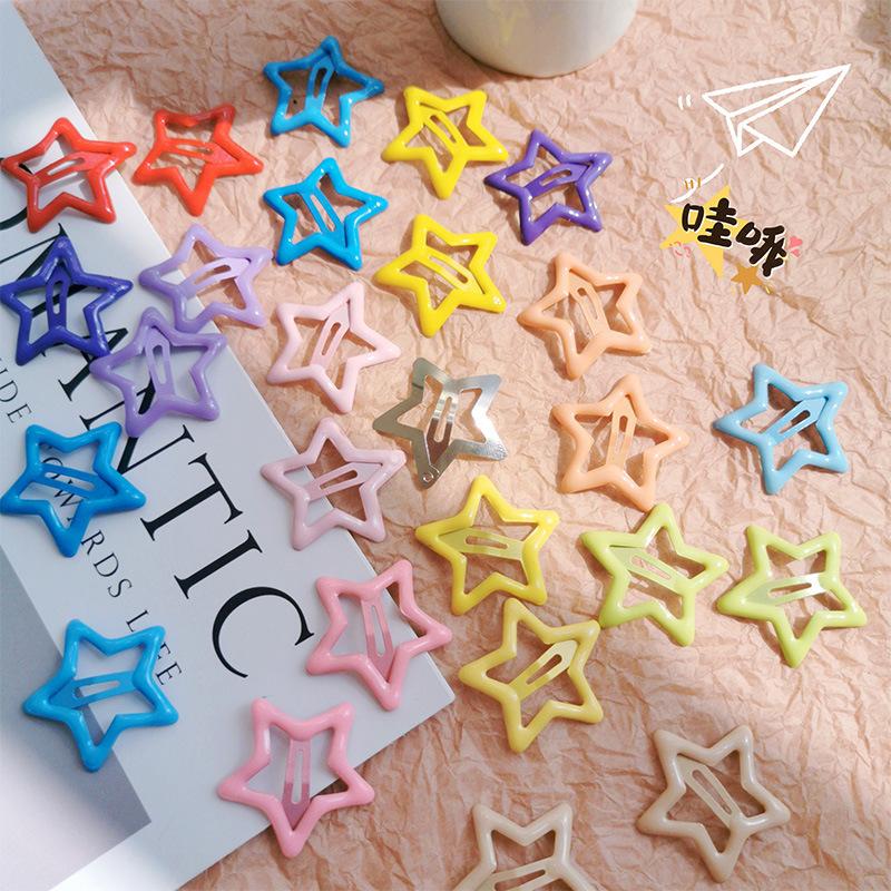 Y2g Dopamine Five-Pointed Star Children's Hairpin Cute Star Clip Sweet Spicy Wind Side Clip Broken Hairpin Sweet Hair Accessories