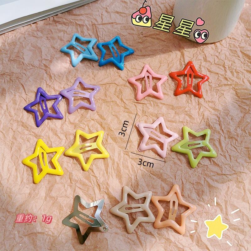 Y2g Dopamine Five-Pointed Star Children's Hairpin Cute Star Clip Sweet Spicy Wind Side Clip Broken Hairpin Sweet Hair Accessories