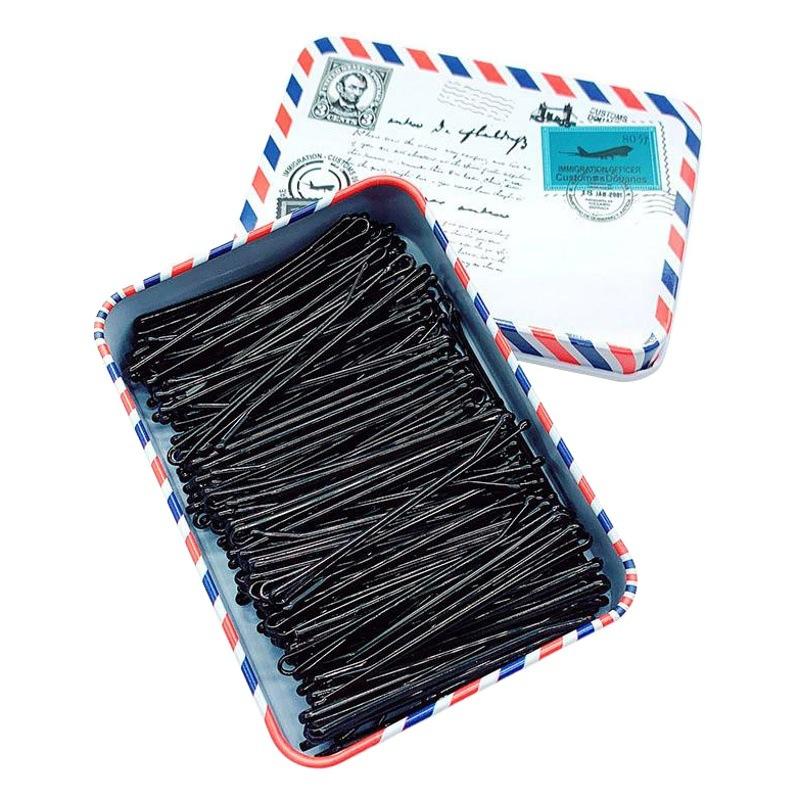 Black Clip Hairpin Korean Adult Wave Clip Small Black Clip Headdress Steel Clip Girl Side Clip Hairpin Hair Accessories