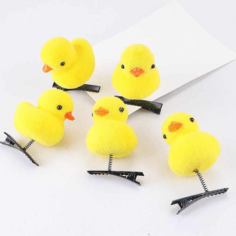 Little Yellow Duck Hairpin Children's Outdoor Little Duck Hairpin Cute Jewelry Tourist Attraction Stall Toy Manufacturer