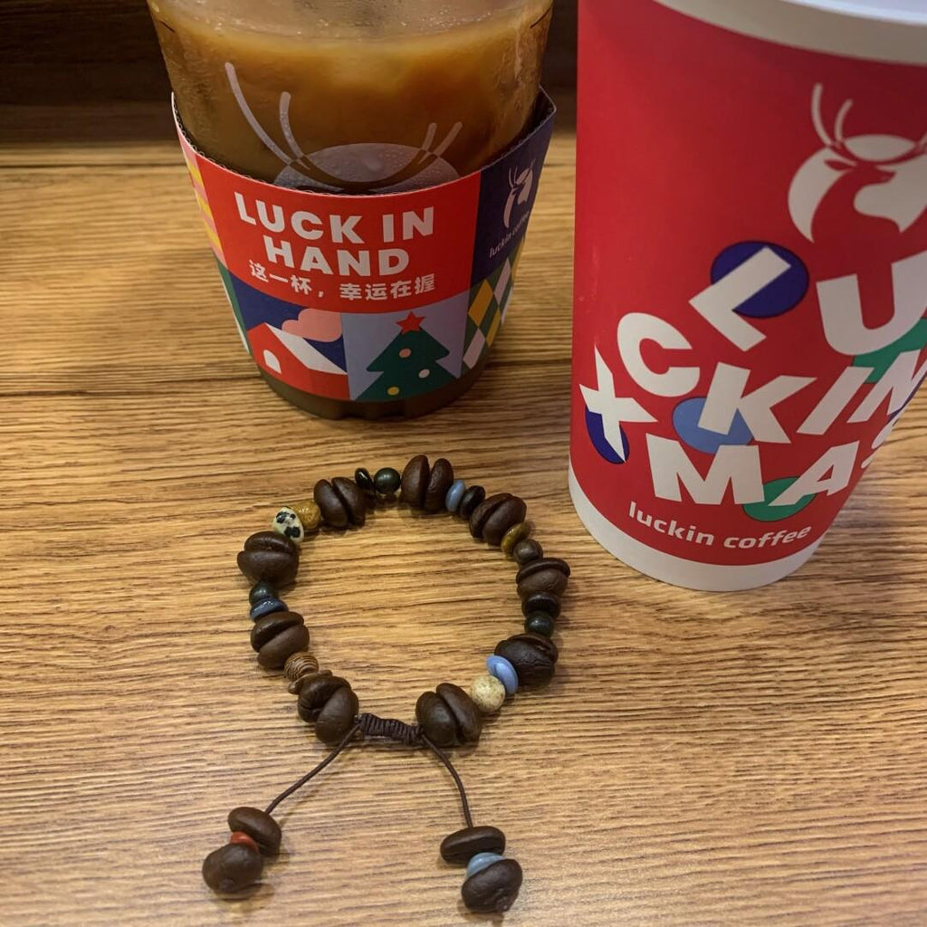 Real Coffee Bean Bracelet Maillard Color Bracelet Morning Eight Workers Essential Morning Rain DIY Bracelet Cartoon