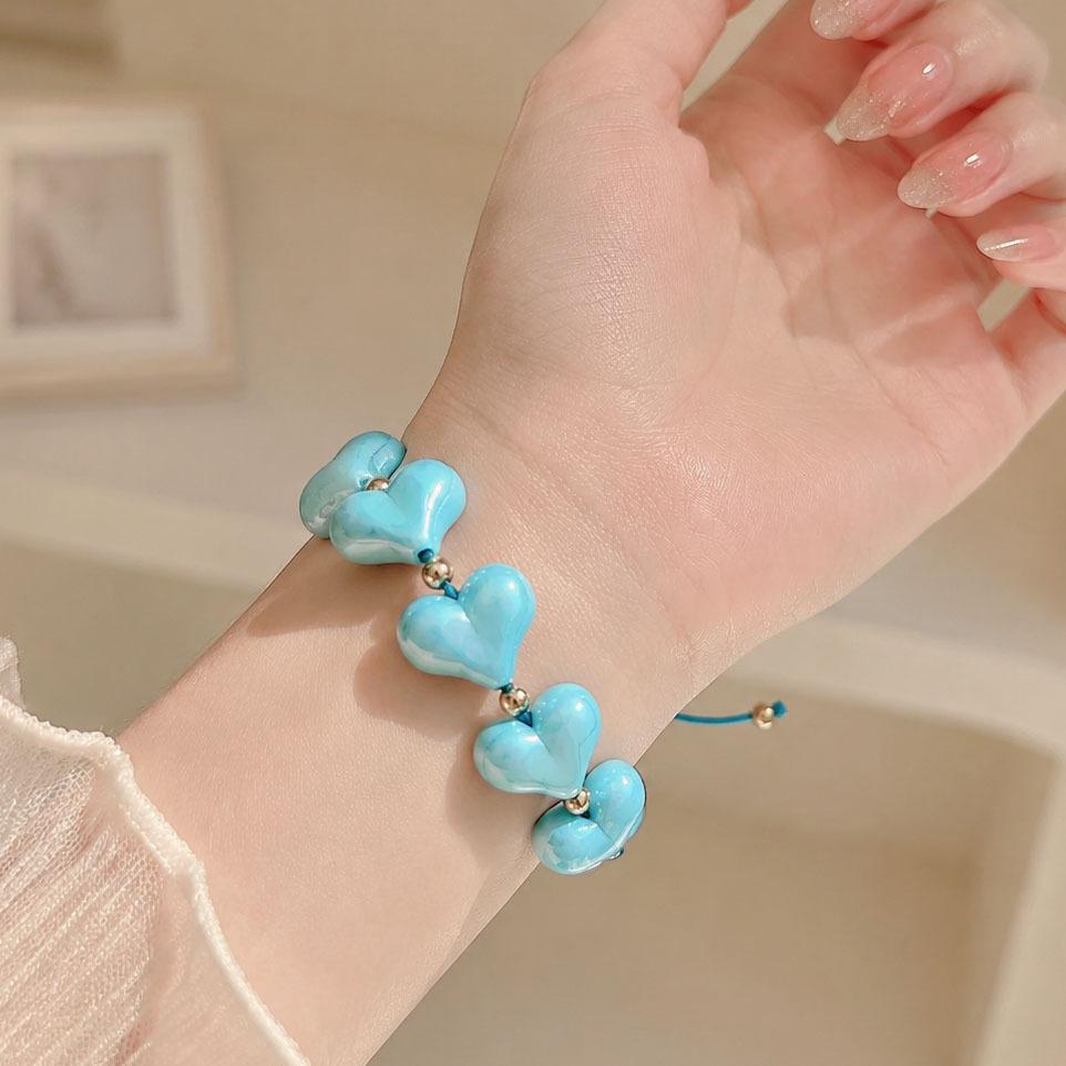 Amazon TK Cross-Border Hot Selling Bracelet Summer Fashion Simple Ins Style Acrylic Color Love Bracelet Wholesale