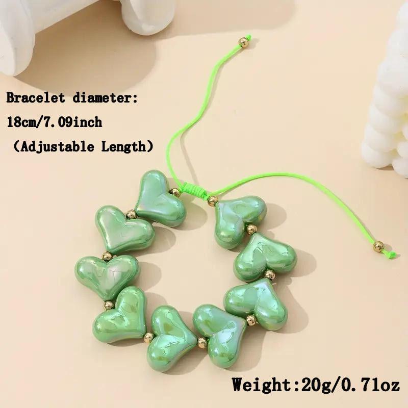 Amazon TK Cross-Border Hot Selling Bracelet Summer Fashion Simple Ins Style Acrylic Color Love Bracelet Wholesale