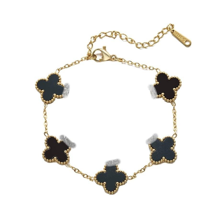 Clover Bracelet European and American Women's Wholesale Jewelry Accessories New Bracelet Women's Jewelry Light Luxury Hot 18K Stainless Steel