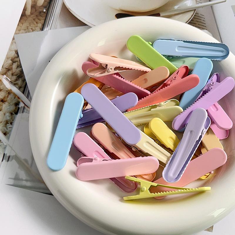 5cm Candy Color Oval Duckbill Clip Girl Side Clip Bangs Clip DIY Hairpin Roll Paint Duckbill Clip