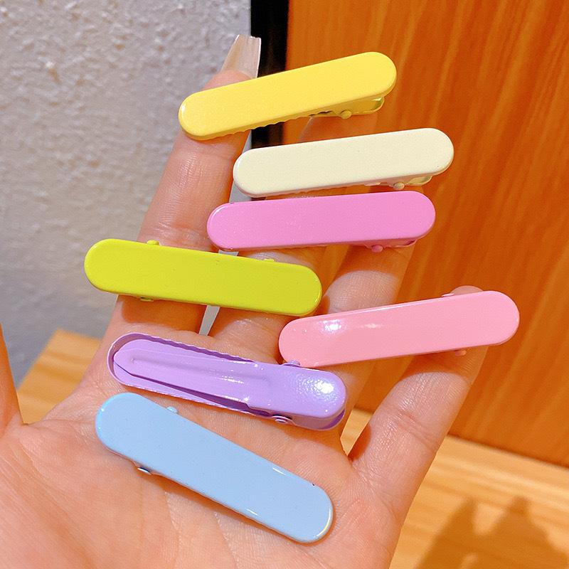 5cm Candy Color Oval Duckbill Clip Girl Side Clip Bangs Clip DIY Hairpin Roll Paint Duckbill Clip