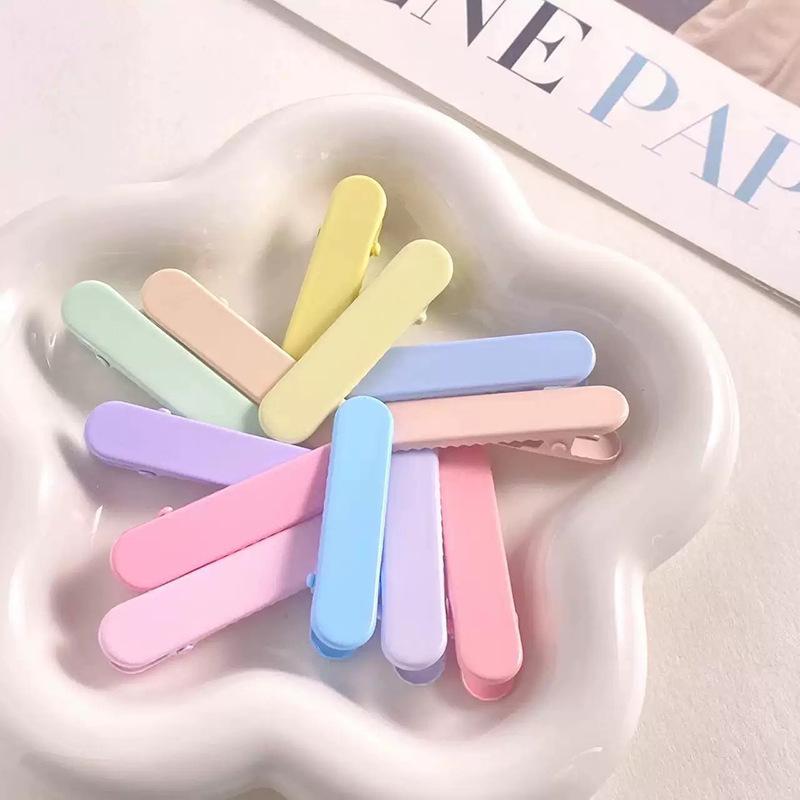 5cm Candy Color Oval Duckbill Clip Girl Side Clip Bangs Clip DIY Hairpin Roll Paint Duckbill Clip