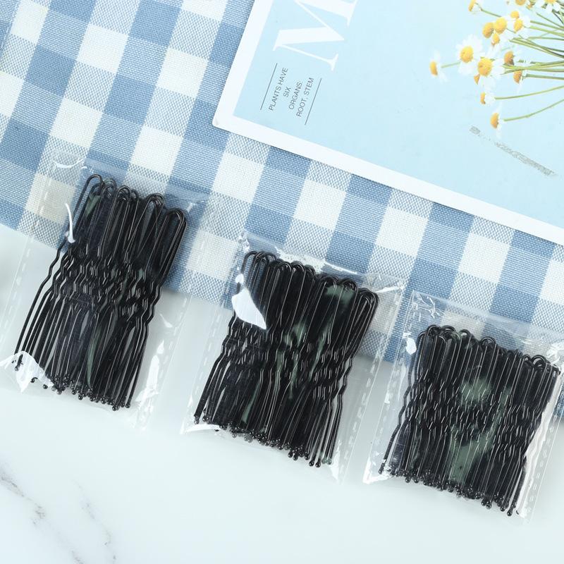 Thick U-Shaped Clip 50 Pcs/Bag Black U-Shaped Clip Studio Hairpin Bridal Headdress Hairpin Plate Hairpin Factory Wholesale