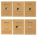 Cross-Border Hot Sale Coin Alloy Clavicle Chain Golden Day and Night Necklace Twelve Constellation Couple Girlfriends Necklace