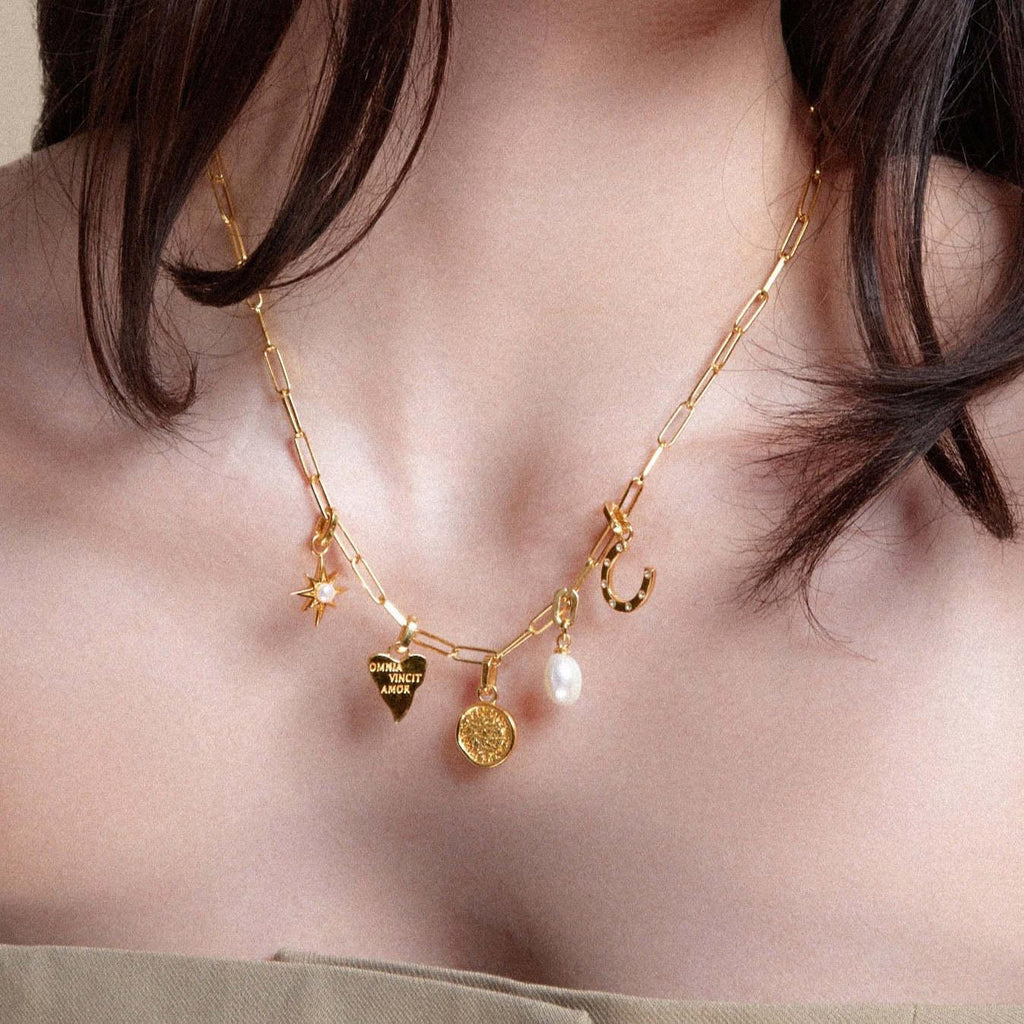 Banana Elephant European and American Stainless Steel New Coin Heart-Shaped Irregular Inlaid Zirconium Agate Natural Stone Pendant Necklace Furnace Real