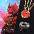 Japanese Comic Mask Knight Necklace Ooo Coin Pendant Peripheral Couple Pendant Ring Holy Blade Ring