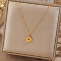 New Titanium Steel 18K Gold Plated Copper Coin Necklace Women's Light Luxury Gold Plated Coin Pendant Coin Gold Coin Design Sense