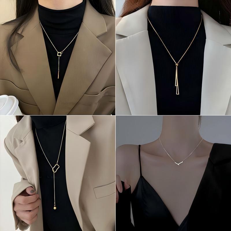 Cross-Border Autumn and Winter Sweater Chain Pearl Necklace Diamond-Embedded Niche Tassel Design Light Luxury Korean Style Women's All-Match High Sense