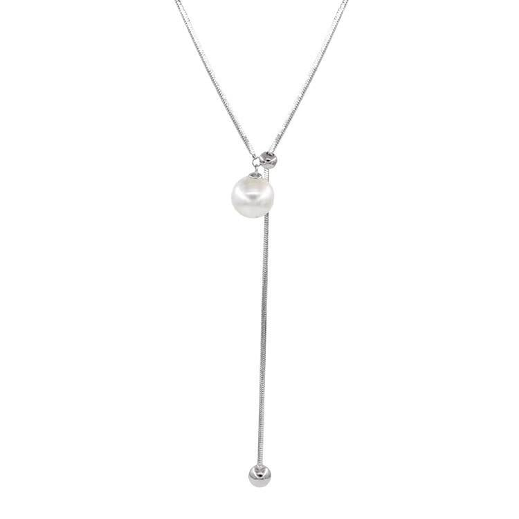 Cross-Border Autumn and Winter Sweater Chain Pearl Necklace Diamond-Embedded Niche Tassel Design Light Luxury Korean Style Women's All-Match High Sense