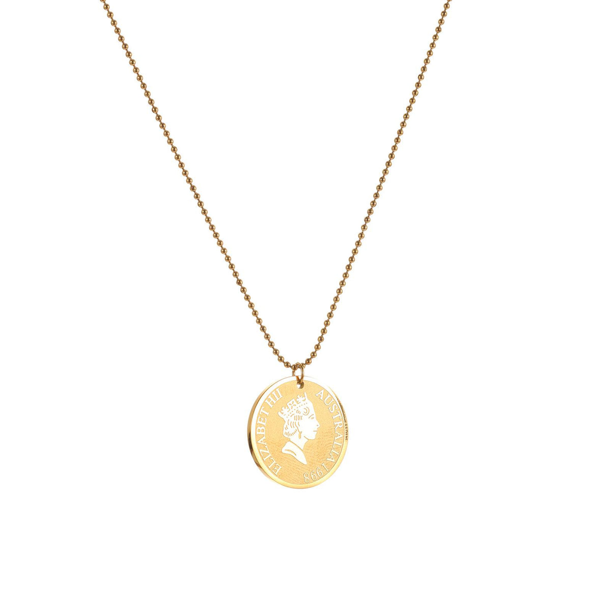 Hot Selling Crown Queen Avatar Coin Necklace Pendant European and American Fashion Non-Fading Religious Belief