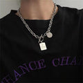 Titanium Steel Non-Fading Coin Necklace for Women Summer Clavicle Chain New Trendy Ins Hip Hop Cold Wind Net Red Sweater Chain for Men