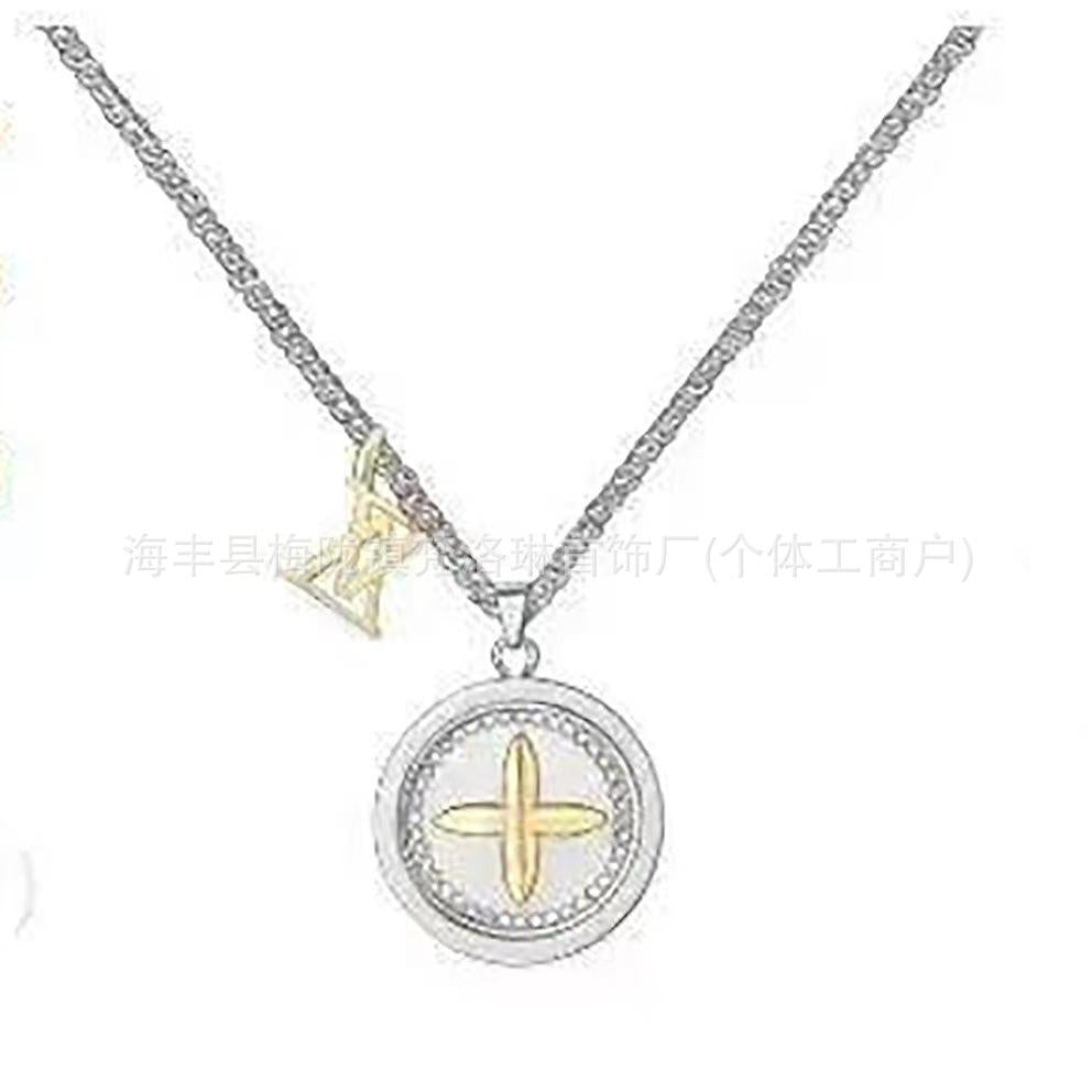 Donkey's Classic Letter Necklace L's Fashion Couple's Same Turquoise Pendant Clavicle Chain