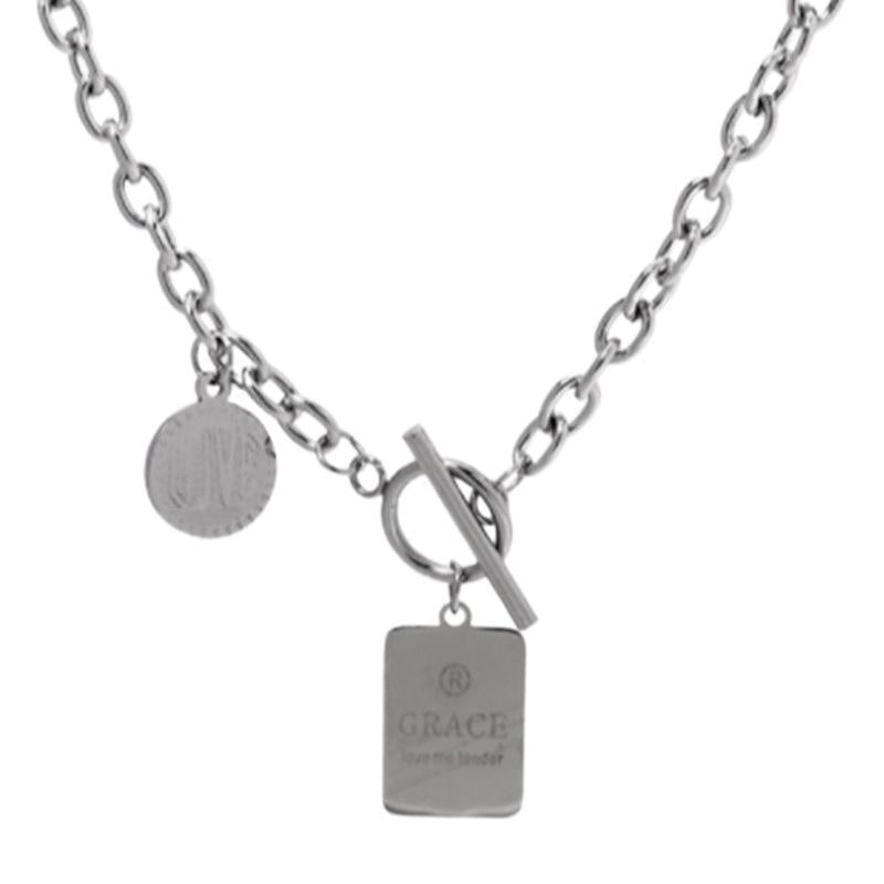 Titanium Steel Non-Fading Coin Necklace for Women Summer 2021 New Trendy Ins Hip Hop Cold Wind Net Red Sweater Chain for Men