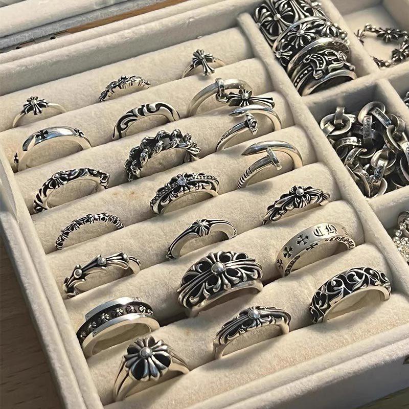 Cross Heart Ring Cross High Version Hip Hop Punk Couple Tomb Eternal Heart Cross-Border Factory Wholesale
