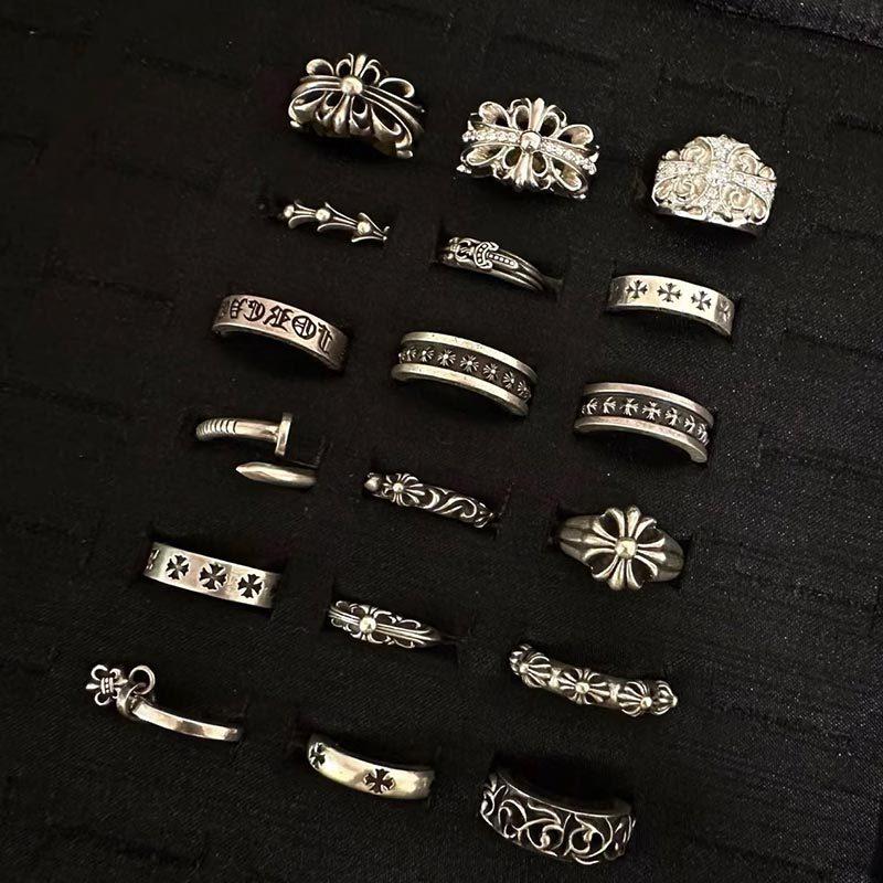 Cross Heart Ring Cross High Version Hip Hop Punk Couple Tomb Eternal Heart Cross-Border Factory Wholesale