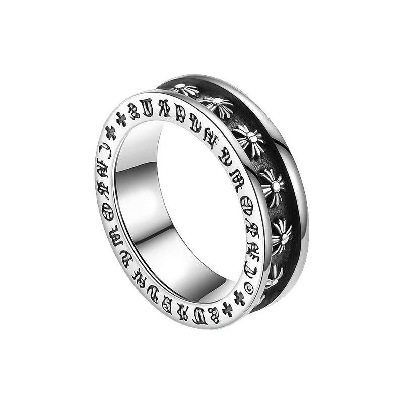 Cross Heart Ring Cross High Version Hip Hop Punk Couple Tomb Eternal Heart Cross-Border Factory Wholesale