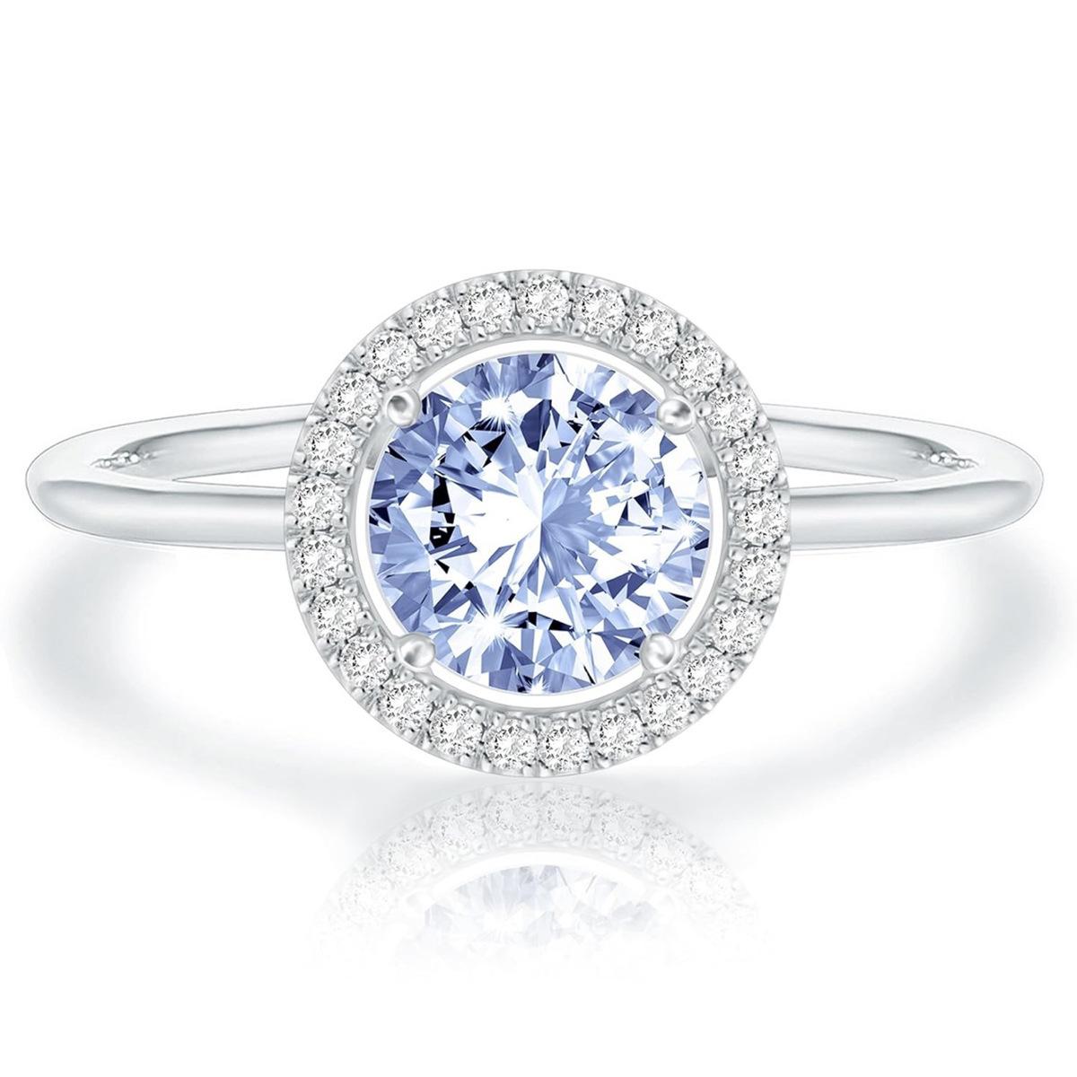 Hong Rong Amazon Popular Cross-Border Zircon Ring Advanced Diamond Ring Carat Single Row Ring Niche Jewelry Factory